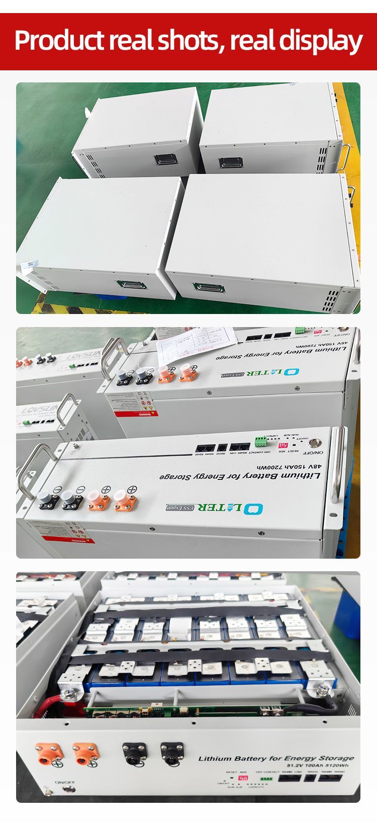51.2V 100ah Lithium Solar System Battery Power Supply for Low Pressure Rack Type Energy Storage System Capacitor