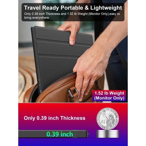 Dual Laptop Monitor Extender With Two Extra Screens 16 9 Aspect Ratio USB C Mini HDMI 300 Cd/M² Brightness