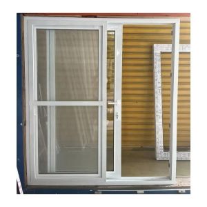 China White PVC UPVC Patio Sliding Door Exterior With Mosquito Net wholesale