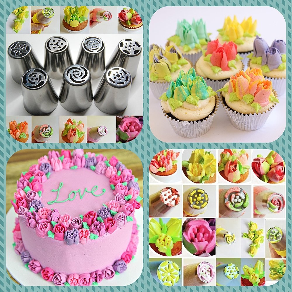 Stainless Steel Large Size Icing Syringe Set DIY Nozzle+1Tri-Green Color