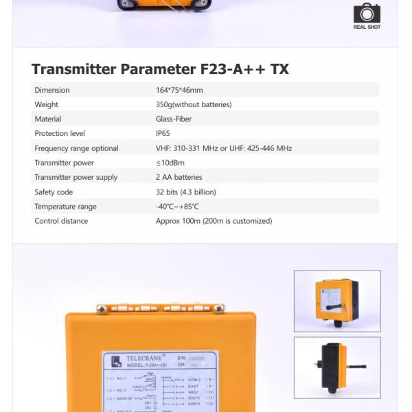 10 Push Button Telecrane F23A++ Wireless Radio Remote For Crane Overhead