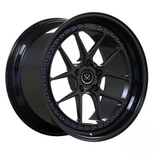 China Staggered Black Face Lip 2 PC Forged Wheels 19inch For Toyota Supra Luxury Car Rims wholesale