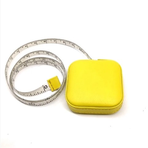 Wholesale Sewing Tape Leather Custom Square Mini PU Leather Tape Measure Portable Cute Retractable Tapeline