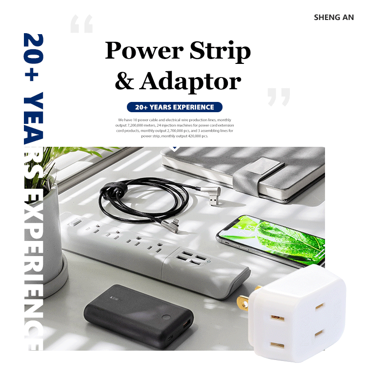 1m 2m 3m European Plug Adapter With 4 Outlet Power Strips H05VV-F 3x1.5mm2 Power Cable Eu Plug 16A for Electrical Plug