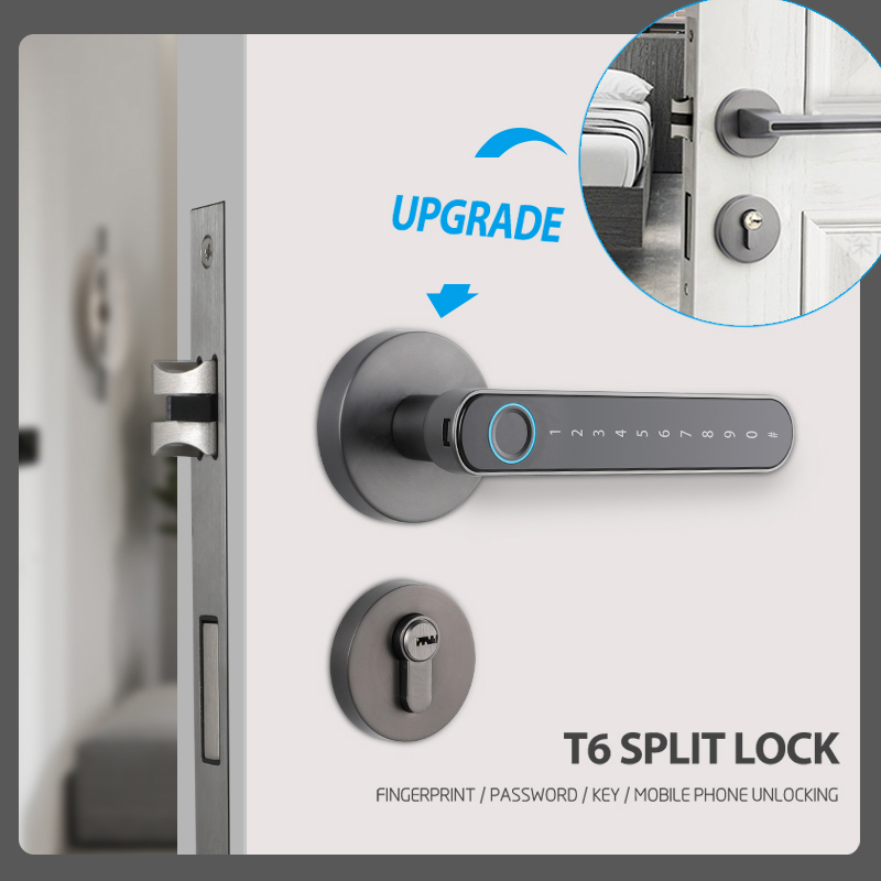 S604L Fingerprint Door Locks Tuya Smart Lock Door Thickness 35mm-55mm