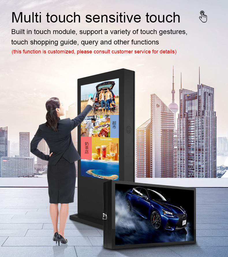 Outdoor Shopping Mall LCD Screen Player Digital Totem Smart Signage Commercial Advertising Equipment High Brightness TV Display
