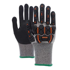Safety 13 Gauge Nitrile Work Gloves Impact Resistant Reinforced Touchscreen Friendly Design