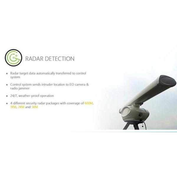 Low Altitude Airspace Drone Jammer Uavs Jammer Defence System with Radar Detecting and Eo Camera Identify and Tracking Drones up to 2km