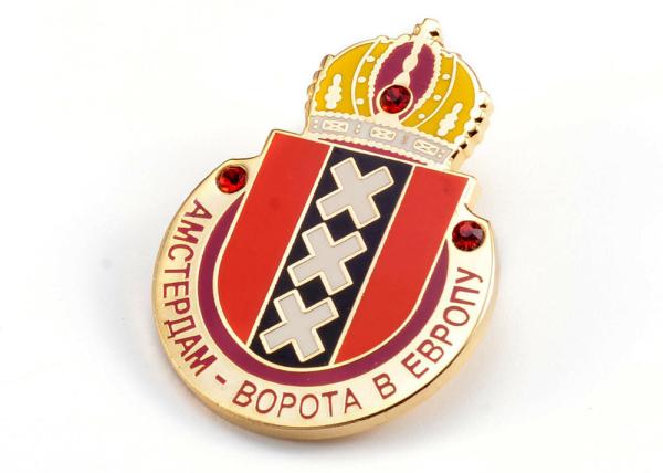 Quality Laser Printed Custom Metal Security Badge Antique Imitation Soft Enamel Badges for sale