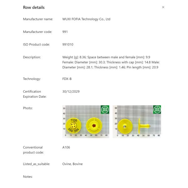 Lightweight Durable RFID Ear Tag for Livestock Identification and Tracking Offering Electronic Animal Tagging Solution