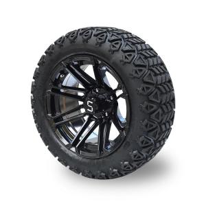 China Golf Cart Off-Road 22*10-14 Tire and Gloss Black Rim With S Center Cap wholesale