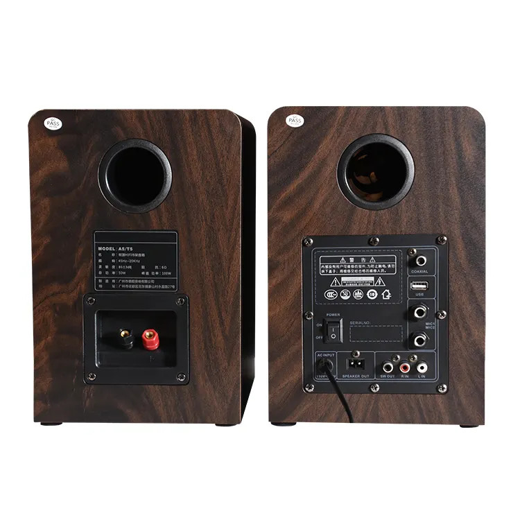 6 Ohms Wireless Active Bookshelf Speaker Stereo 100W Power Output