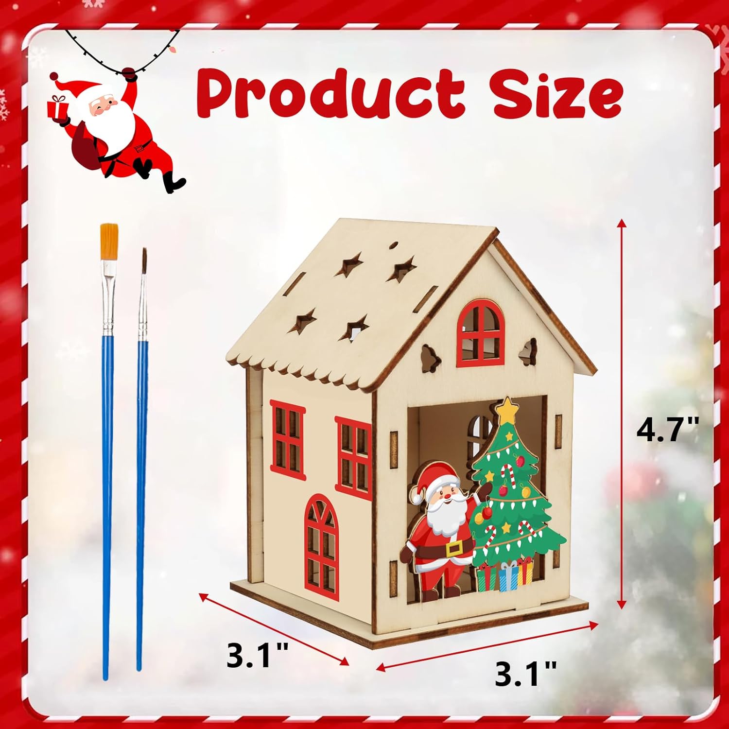 christmas houses decorations Christmas House Craft for Kids Wooden Christmas Cabin Craft Kits
