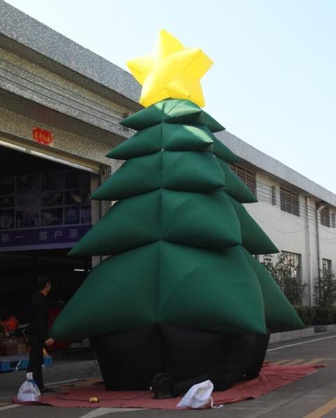 Quality Green PVC Coated Nylon Advertising Inflatable Chrismas Tree For Decoration for sale