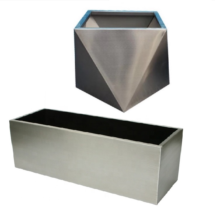 Outside garden metal rectangular planter box flower pot