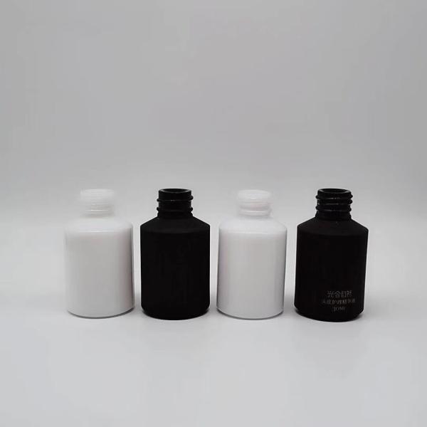 30ml slant shoulder black and white frosted essential oil glass bottle with dropper