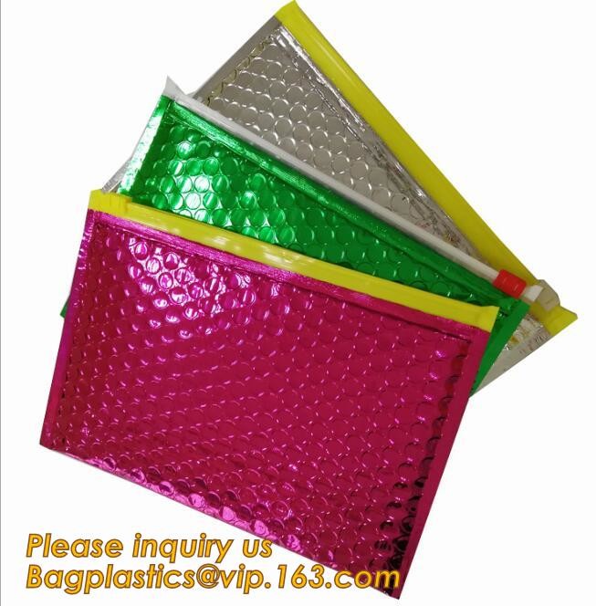 Cosmetic Slider Zip lockk Bubble Bags Bubble Slide Pouch,Zip lockk esd bubble bag bubble packaging wrap cosmetic pouch slide