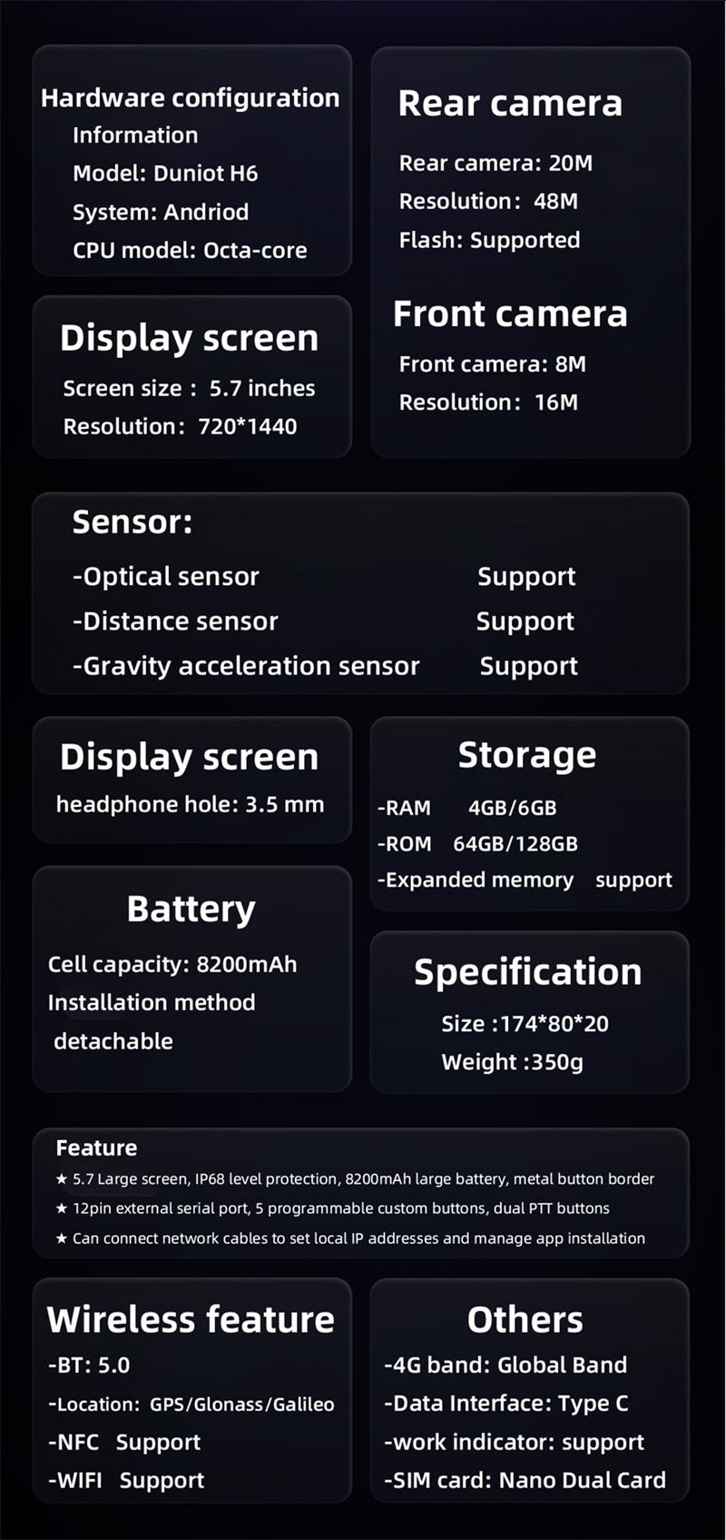 IP68 Explosion Proof Mobile Phone Android Smartphone DMR RTK Optional