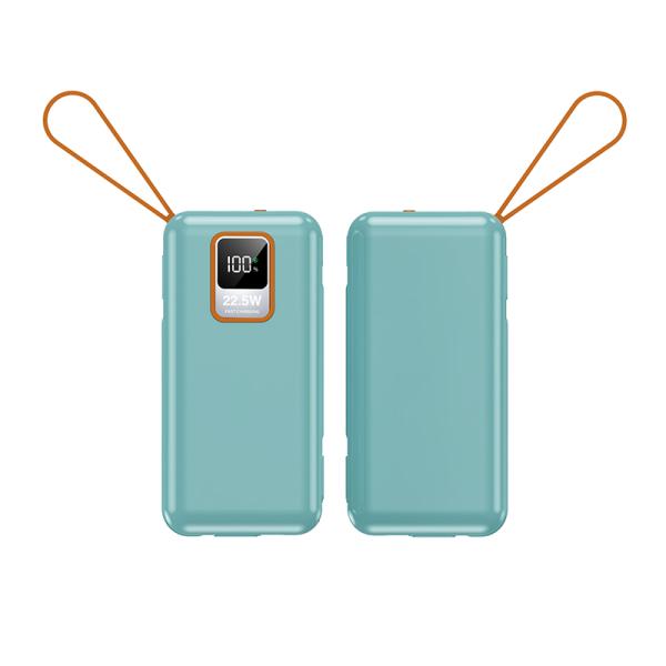 Outdoor 10000mAh TC Port Mini 22.5W Fast Charging Power Bank with Cable and Real Capacity