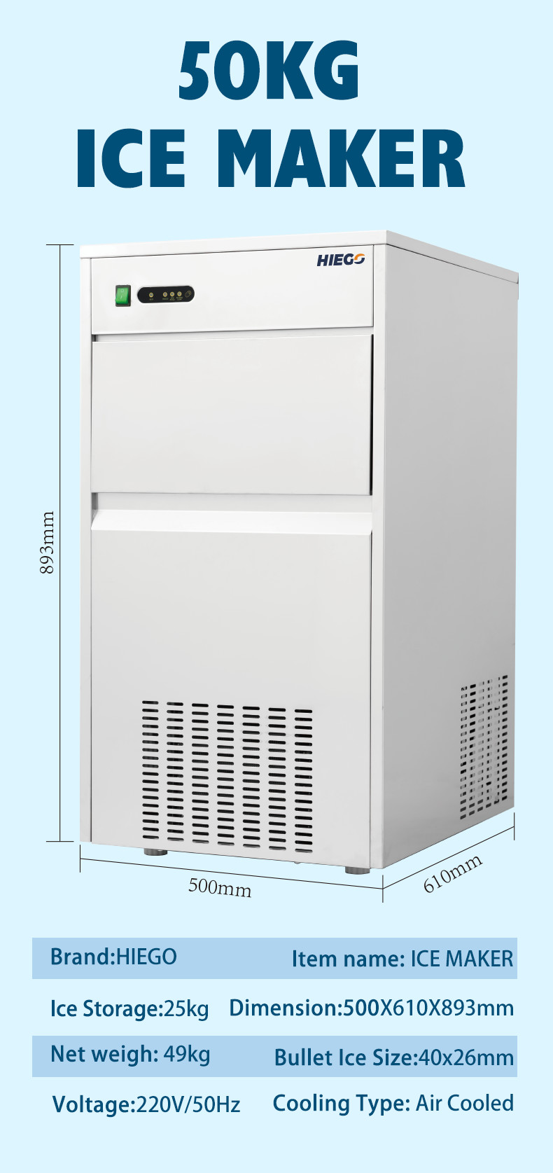 25kg Small Nugget Ice Maker Under Counter Economic Portable Ice Nugget Machine