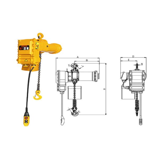 1 ton to 35 tons Explosion Proof Electric Chain Hoists Alloy Steel Adjustable Speed