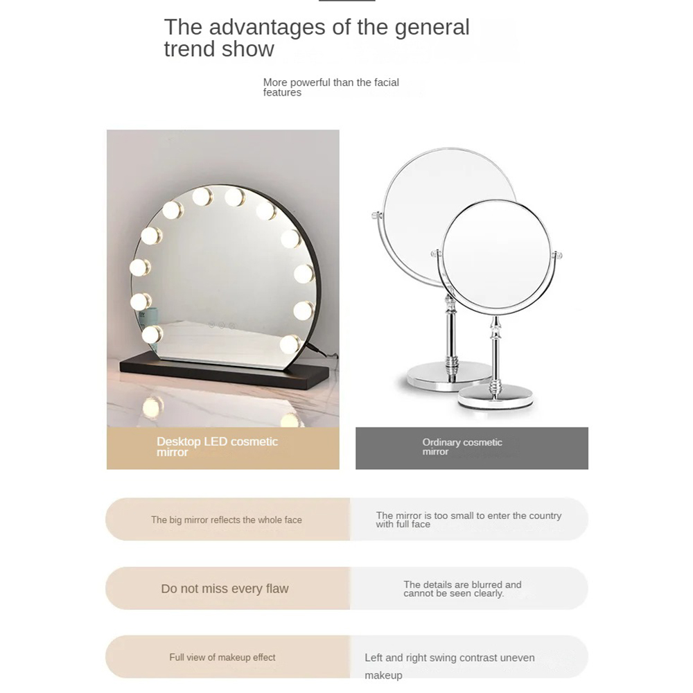 Chrome Led Light Bulb Home Decor With Hollywood Mirror Extra LOGO Yes Cosmetic Mirror