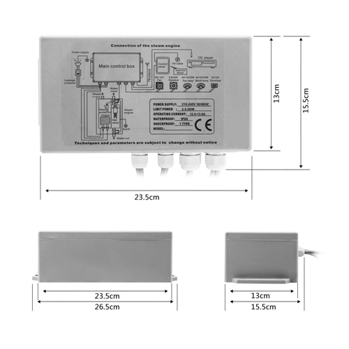 AC240V / 110V Steam Bath Equipment Wall Mounted / Floor Mounted Style CE Certification