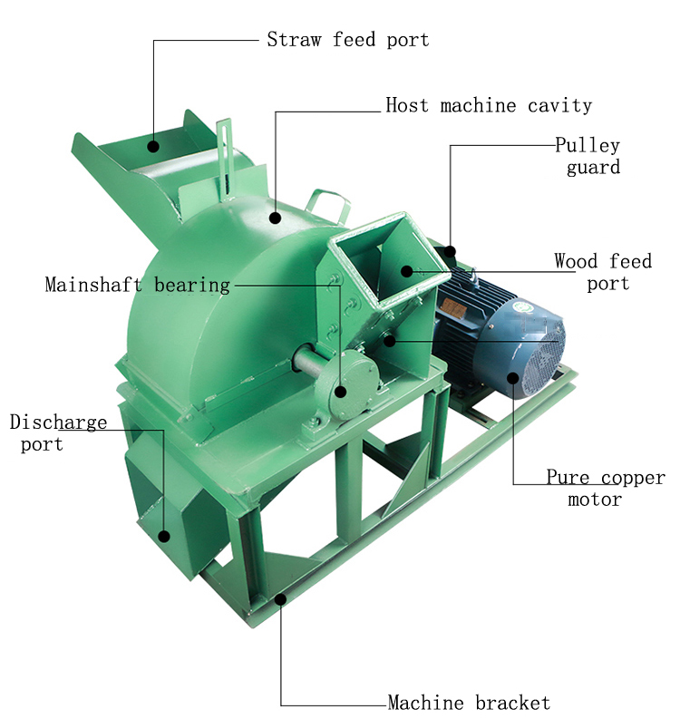 Mobile Hammer Mill Machine Wood Grinder Crusher Machine For Sawdust Powder