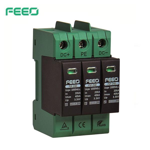 Black FSP-D40 Type 2 Surge Arrester DC In PV System Fire Insulated