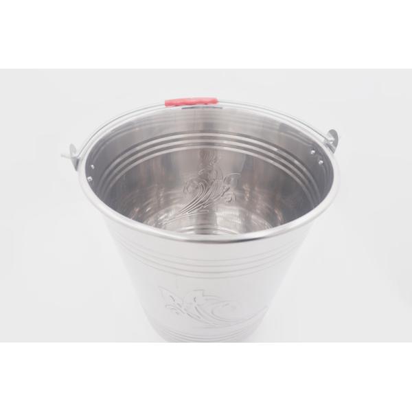 5L China bucket manufacture stainless steel pail bucket with handle ice bucket metal milk bucket