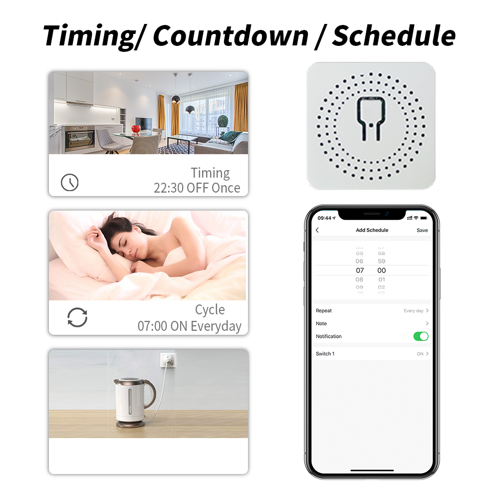 DIY MINI Homekit Wall Switch Button Modifier Relay Module Work with tuya wifi app support voice control function