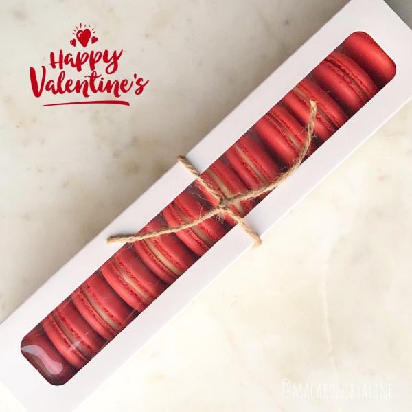 Quality 6in1 23cm Length Macaron Window Box Empty Valentines Chocolate Box for sale