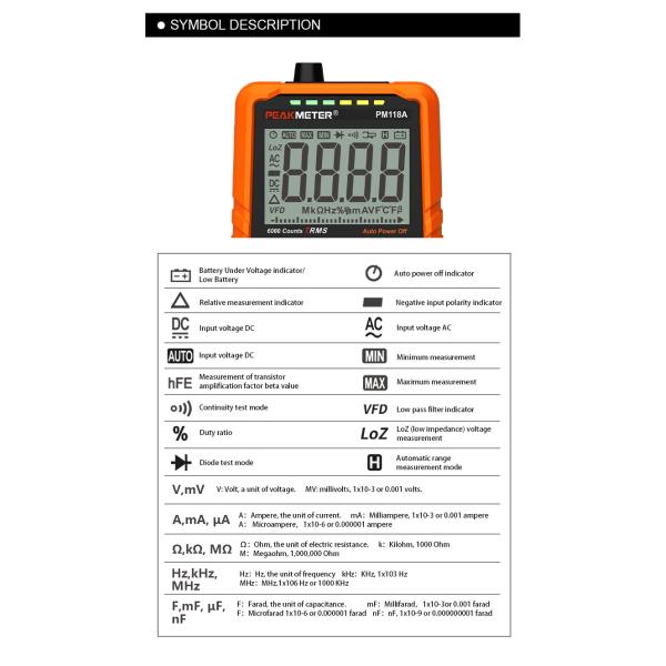 Manual And Auto Range Digital Meter Voltmeter AC DC Digital Multimeter MAX And MIN Measurement NCV Function