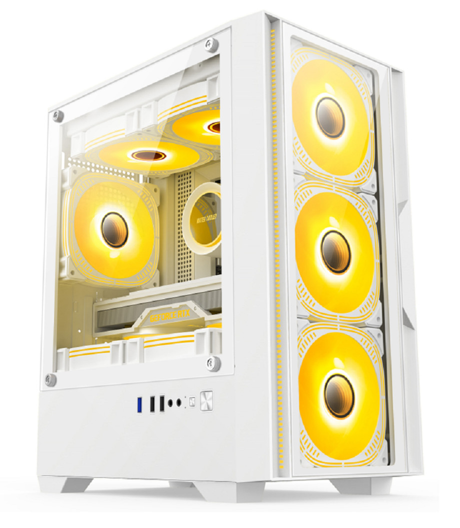Compatible With M-ATX/ITX Motherboards Dual-mode Installation 5-fan Layout Panoramic Side Lighting Computer Case For Mid-range Gamers