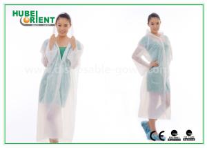 China Waterproof PE Disposable Protective Gowns , Transparent Disposable Poncho Raincoat wholesale