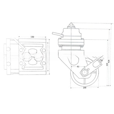 Grey 4pcs per kit 8 Inch Single Wheel Universal Brake Wheel 3T 5T ISO Shipping Container Castor Wheels for in House