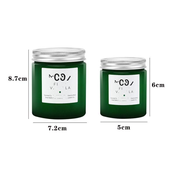 FDA Gift Aluminum Cover Dia 5cm 7.2cm Glass Candle Cup