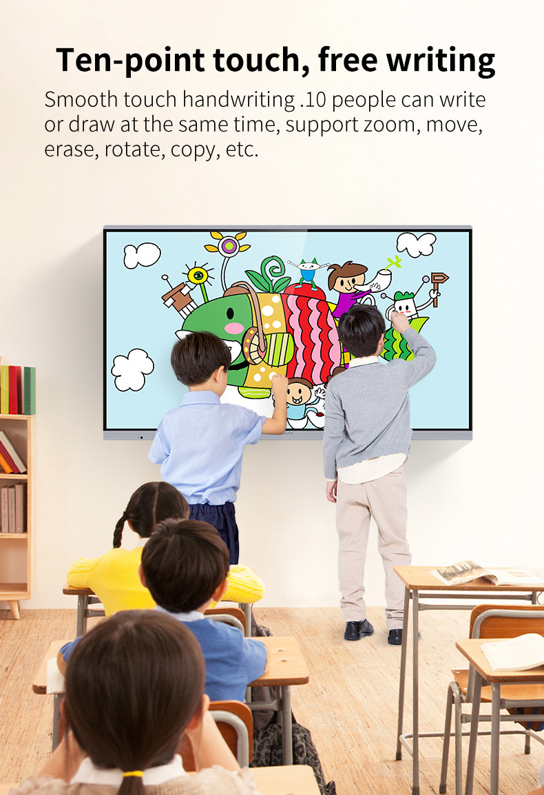 All In One LCD Interactive Whiteboard 86 Inch Teaching Use 4K Display Touch