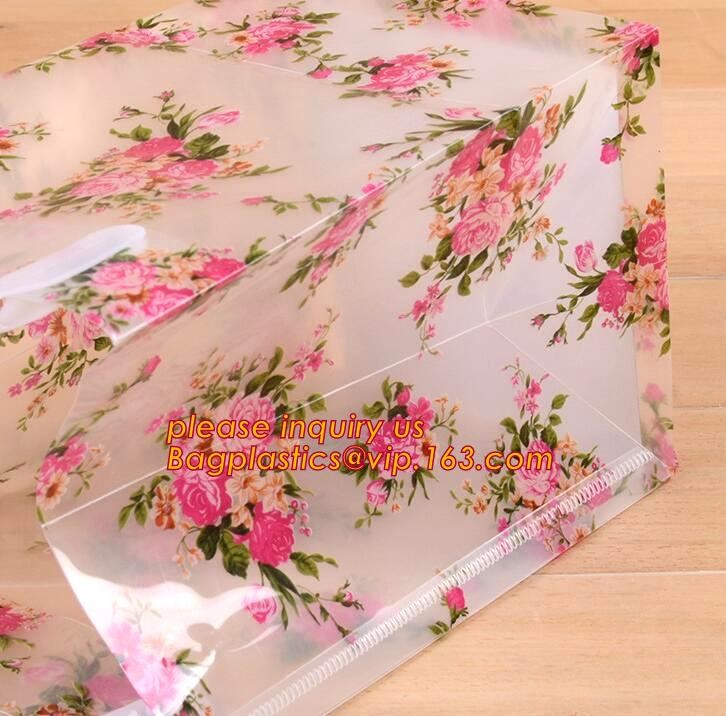 Promotional customized high quality soft loop plastic cloth bag,manufacturer custom soft loop handle polyethylene PE pla