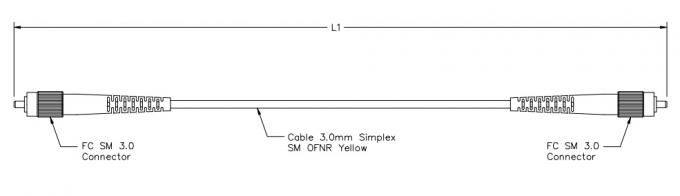 FC - FC Simplex Fiber Optic Patch Cord 3.0mm , ODF FC / UPC Patch Cord SM LSZH