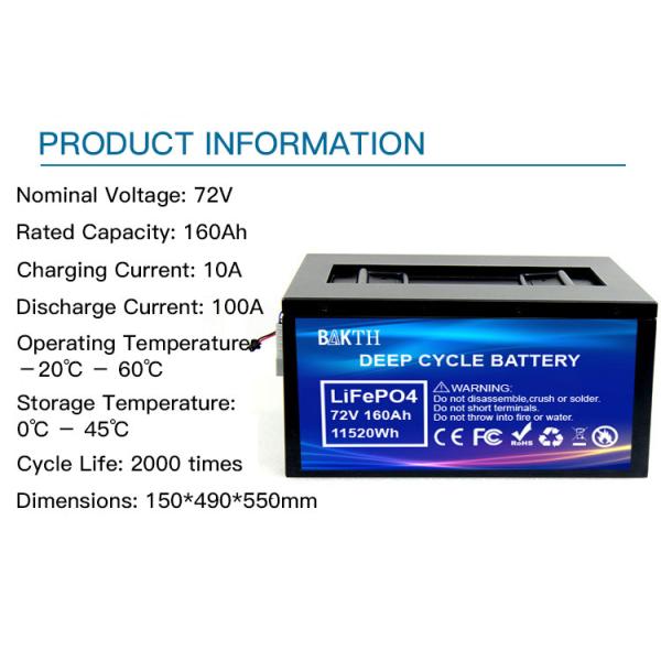64V/72V 100Ah Large Capacity Lithium Iron Phosphate Power Battery for Three-Wheel and Four-Wheel Vehicles