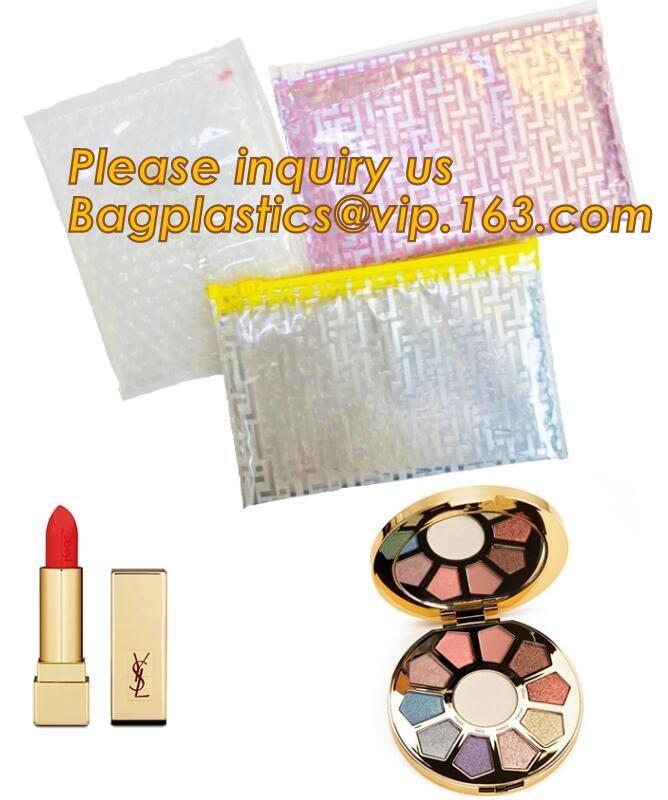 Cosmetic Slider Zip lockk Bubble Bags Bubble Slide Pouch,Zip lockk esd bubble bag bubble packaging wrap cosmetic pouch slide