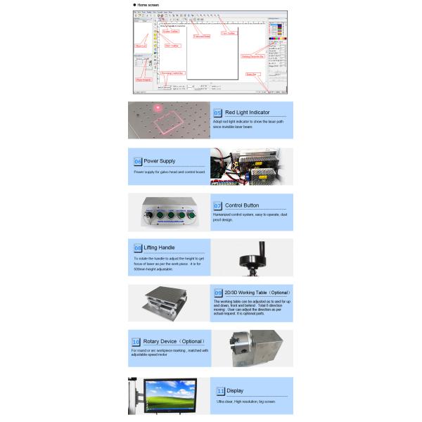 Raycus 3D Dynamic Fiber Laser Marking Machine Sundor 60W Printing Machine For Metal