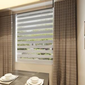 China Custom Size Electric Smart Zebra Shading Dustproof Function Window Polyester Blinds wholesale