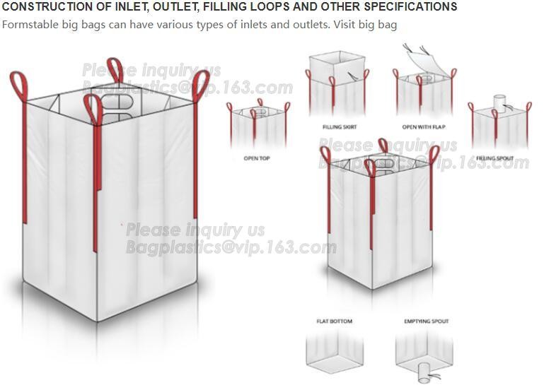 customizable PP u-panel baffle big bag /coated white woven PP jumbo bag/ventilated 4 panel baffle bag/all colors availab