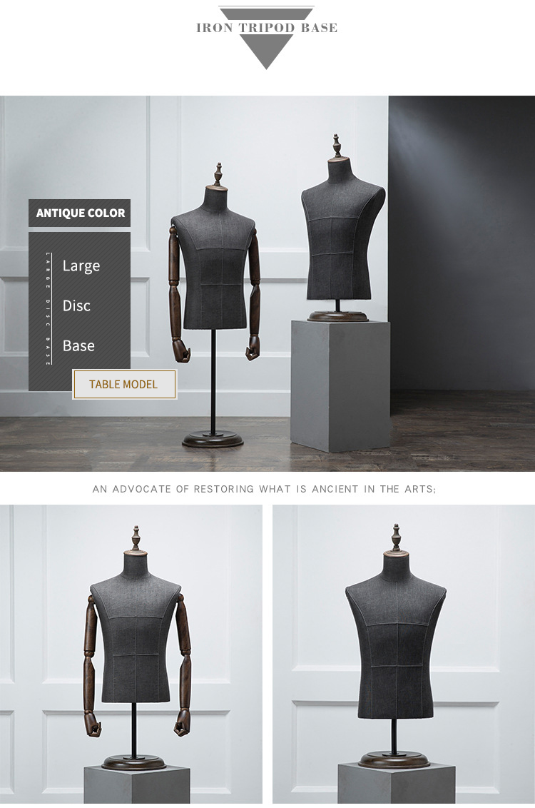 Fashion half body mannequins Abstract Dummy Torso Clothes Display male mannequin for display mannequin adjustable
