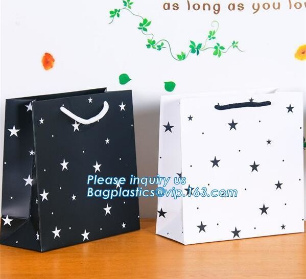 Fashion Custom Printing Luxury Gift Shopping Carrier Paper Bag With Your Own Logo Print,strong twisted handle black leat