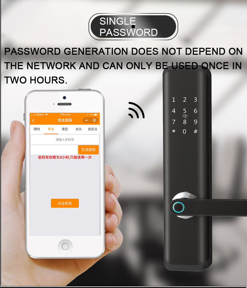 Intelligent Fingerprint Scanner Door Lock Burglar Proof Automatic Intelligent