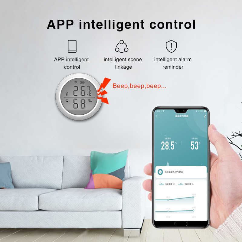 Hot Sales Tuya Smart Remote Control Wifi Temperature And Humidity Sensor