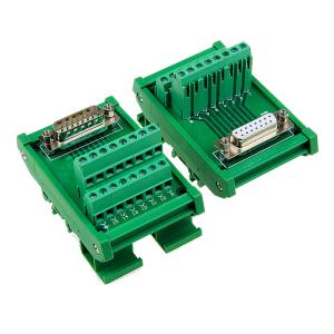 China DB15 Single End Connectors D Sub 15 Pin Terminal Block Breakout Board DIN Rail wholesale